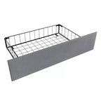 Letto a piattaforma imbottito con alette, in velluto, con cassetti contenitori