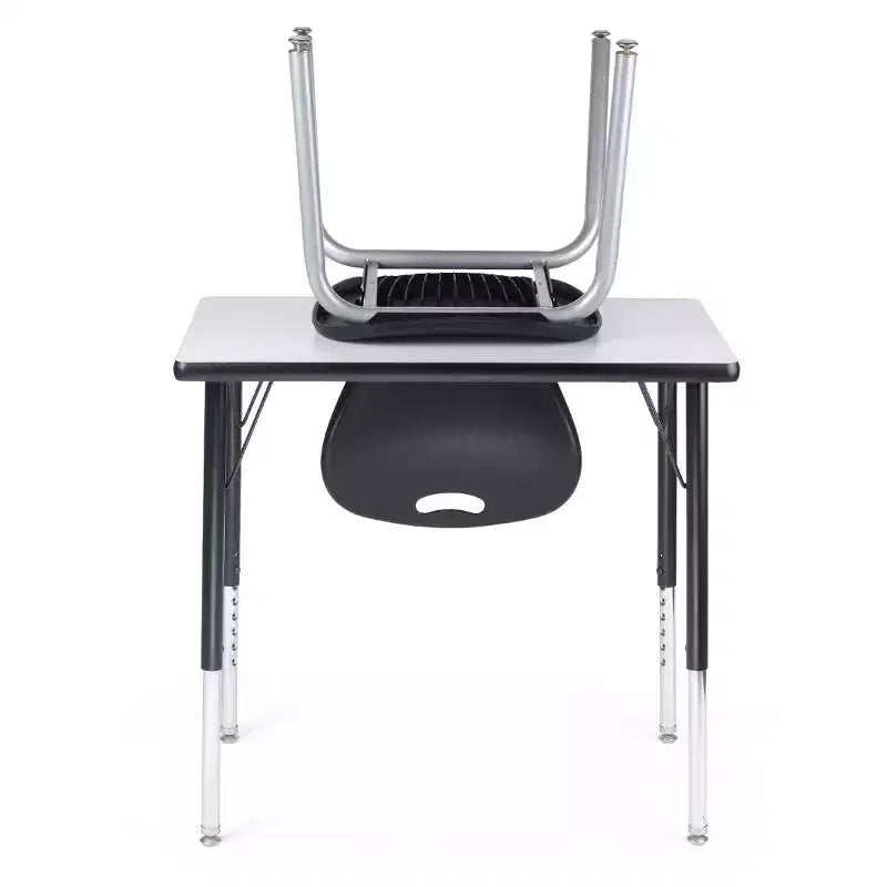 Set Scrivania e Sedia per Studenti – Tavolo regolabile 18"x30" con sedia impilabile da 16"