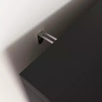 MAYEERTY Libreria Alta con Ante in Vetro Temperato e Ripiani Regolabili, Mobile in MDF Laccato Nero a 4 Ante per Soggiorno/Camera da Letto