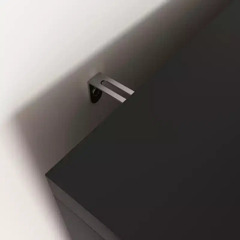 MAYEERTY Libreria Alta con Ante in Vetro Temperato e Ripiani Regolabili, Mobile in MDF Laccato Nero a 4 Ante per Soggiorno/Camera da Letto