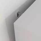MAYEERTY Libreria Alta con Ante in Vetro Temperato e Ripiani Regolabili, Mobile in MDF Laccato Nero a 4 Ante per Soggiorno/Camera da Letto