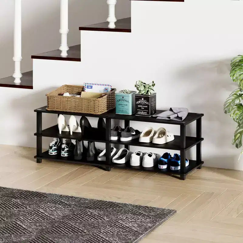 HOMLUX Scarpiera a 3 livelli, organizer per ripostiglio e ingresso, per 15 paia di scarpe, facile da montare