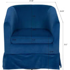 Poltroncina girevole a 360° con struttura in legno – Blu