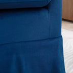 Poltroncina girevole a 360° con struttura in legno – Blu