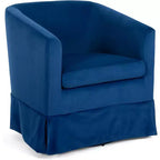 Poltroncina girevole a 360° con struttura in legno – Blu