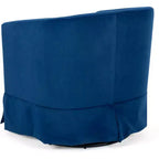 Poltroncina girevole a 360° con struttura in legno – Blu