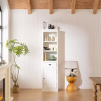 Credenza Espositiva Indipendente con 1 Cassetto e 3 Ripiani Regolabili