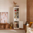 Credenza Espositiva Indipendente con 1 Cassetto e 3 Ripiani Regolabili