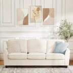 Acekool 83 Moderno Divano a 3 Posti, Divano in ciniglia con Seduta Profonda e Fodere Lavabili Rimovibili, Divano Cloud Oversize per Soggiorno, Beige