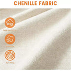 Acekool 83 Moderno Divano a 3 Posti, Divano in ciniglia con Seduta Profonda e Fodere Lavabili Rimovibili, Divano Cloud Oversize per Soggiorno, Beige