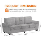 Acekool 83 Moderno Divano a 3 Posti, Divano in ciniglia con Seduta Profonda e Fodere Lavabili Rimovibili, Divano Cloud Oversize per Soggiorno, Beige