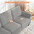 Acekool 83 Moderno Divano a 3 Posti, Divano in ciniglia con Seduta Profonda e Fodere Lavabili Rimovibili, Divano Cloud Oversize per Soggiorno, Beige