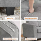 Acekool 83 Moderno Divano a 3 Posti, Divano in ciniglia con Seduta Profonda e Fodere Lavabili Rimovibili, Divano Cloud Oversize per Soggiorno, Beige