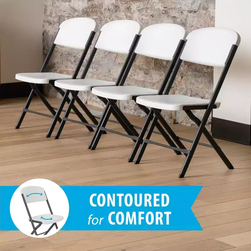 Sedia Pieghevole con Struttura a Bypass, HDPE e Acciaio Verniciato a Polvere – Confezione da 4