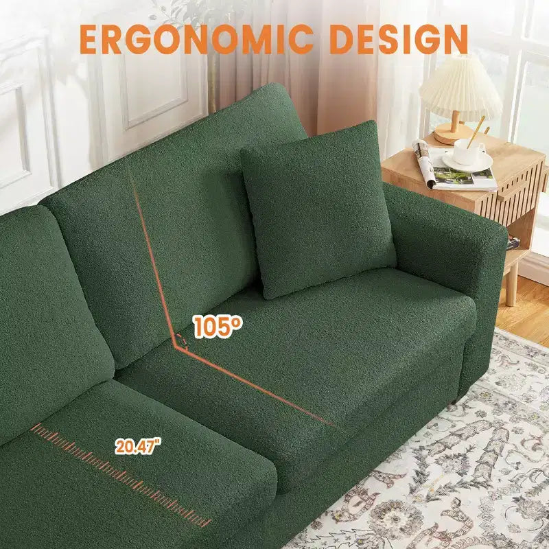 Divano a 3 posti profondo 83" con braccioli larghi e rivestimento lavabile