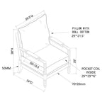 Poltroncina imbottita Bobbin a righe bianche e blu nautico