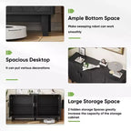 CLIHOME Credenza in stile moderno, mobile contenitore laterale, credenza moderna medievale multifunzionale, nero