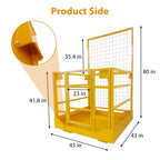 TROPOW Gabbia di sicurezza per carrello elevatore, cesto uomo per impieghi gravosi 43x45 pollici con imbracatura - Carico di 1300 libbre per 2 persone