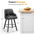 Sgabello da bar moderno Karl Home con gambe in legno, cuscino spesso imbottito e rotazione a 360°