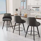 Sgabello da bar moderno Karl Home con gambe in legno, cuscino spesso imbottito e rotazione a 360°