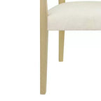 PexFix 2 Pezzi Poltroncine Moderne Imbottite in Tessuto Sedie da Pranzo con Schienale in Rattan Sedie da Cucina d'Accento con Gambe in Legno Massello Naturale