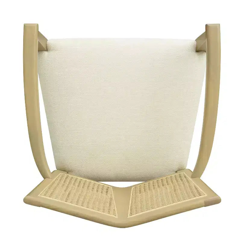 PexFix 2 Pezzi Poltroncine Moderne Imbottite in Tessuto Sedie da Pranzo con Schienale in Rattan Sedie da Cucina d'Accento con Gambe in Legno Massello Naturale