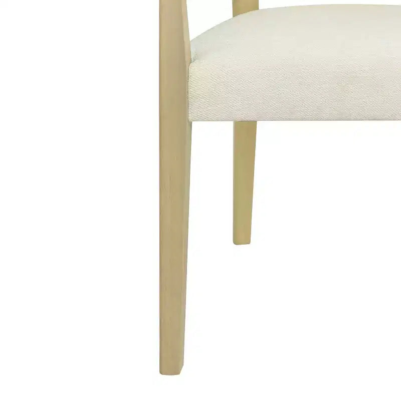 PexFix 2 Pezzi Poltroncine Moderne Imbottite in Tessuto Sedie da Pranzo con Schienale in Rattan Sedie da Cucina d'Accento con Gambe in Legno Massello Naturale