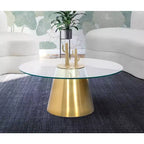 Meridian Furniture, Tavolino da caffè Glassimo spazzolato oro