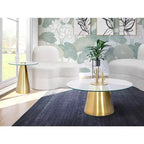 Meridian Furniture, Tavolino da caffè Glassimo spazzolato oro