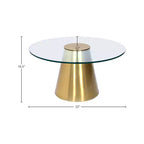 Meridian Furniture, Tavolino da caffè Glassimo spazzolato oro