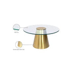 Meridian Furniture, Tavolino da caffè Glassimo spazzolato oro