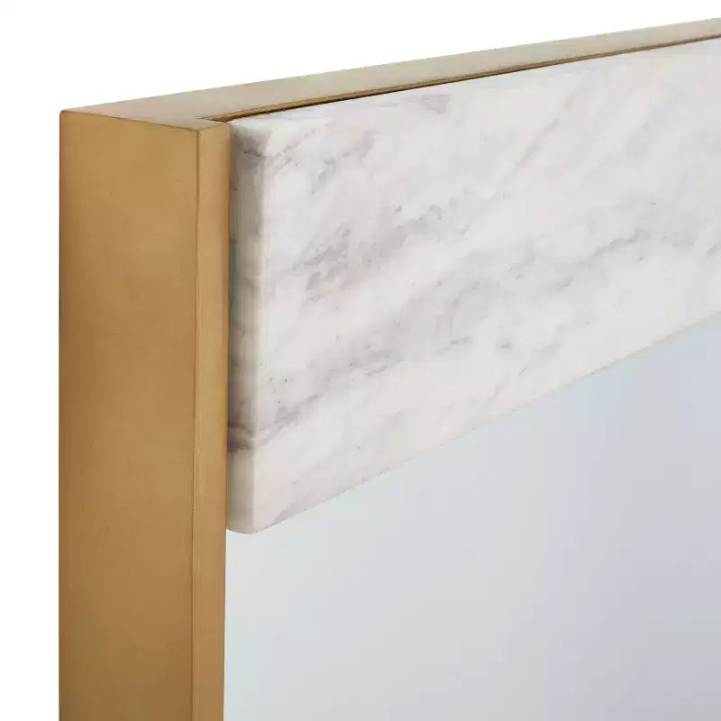 Specchio Kandi Faux Marble - 24 x 36 - CMI1006 - Bianco/Ottone - Safavieh