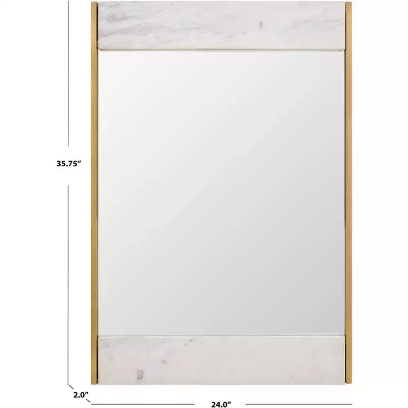 Specchio Kandi Faux Marble - 24 x 36 - CMI1006 - Bianco/Ottone - Safavieh
