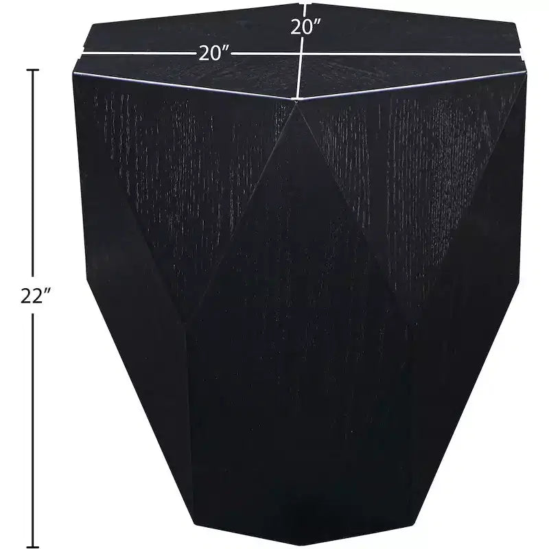 Tavolino nero a forma di diamante