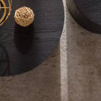 Set di 2 tavolini da caffè a incastro, rotondi, in legno dal design moderno, tavolini d'appoggio salvaspazio per piccoli soggiorni, camere da letto, uffici - Nero