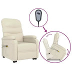 vidaXL Stand up Massage Chair Cream White Faux Leather