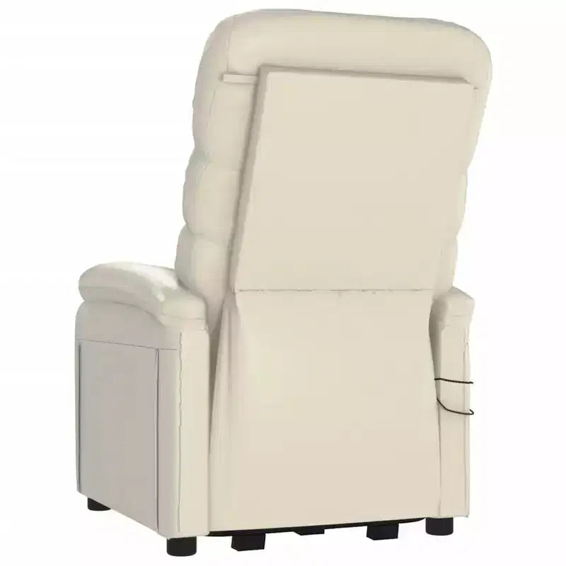 Poltrona Massaggiante Verticale - Ecopelle Bianco Crema