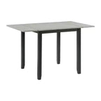 Set tavolo da pranzo 3 pz Picket House Furnishings Tuttle con piano a ribalta allungabile e 2 sedie Grigio/Nero: Forma rettangolare moderna, Sedie imbottite