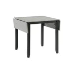 Set tavolo da pranzo 3 pz Picket House Furnishings Tuttle con piano a ribalta allungabile e 2 sedie Grigio/Nero: Forma rettangolare moderna, Sedie imbottite
