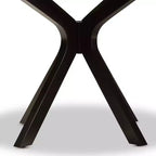 Tavolo da pranzo rotondo in legno da 122 cm con gambe a compasso – Marrone Scuro