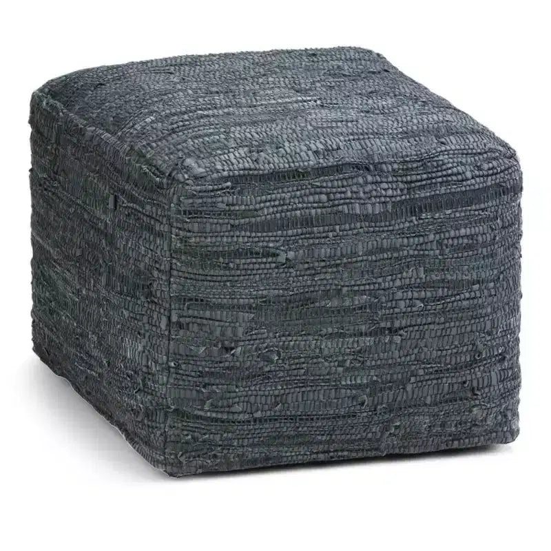 Pouf ottomano quadrato a maglia