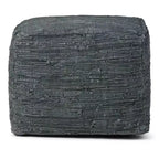 Pouf ottomano quadrato a maglia