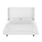 Letto imbottito Wingback con pannelli e testiera ricurva