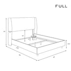 Letto imbottito Wingback con pannelli e testiera ricurva