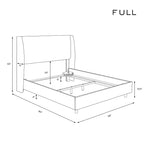 Letto imbottito Wingback con pannelli e testiera ricurva