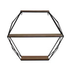 Sagebrook Home Mensole Fluttuanti da Parete in Metallo e Legno, Contenitore e Espositore, Organizzazione Decorativa per Mensole da Parete