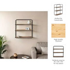 Sagebrook Home Mensole Fluttuanti da Parete in Metallo e Legno, Contenitore e Espositore, Organizzazione Decorativa per Mensole da Parete