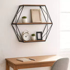 Sagebrook Home Mensole Fluttuanti da Parete in Metallo e Legno, Contenitore e Espositore, Organizzazione Decorativa per Mensole da Parete