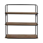 Sagebrook Home Mensole Fluttuanti da Parete in Metallo e Legno, Contenitore e Espositore, Organizzazione Decorativa per Mensole da Parete