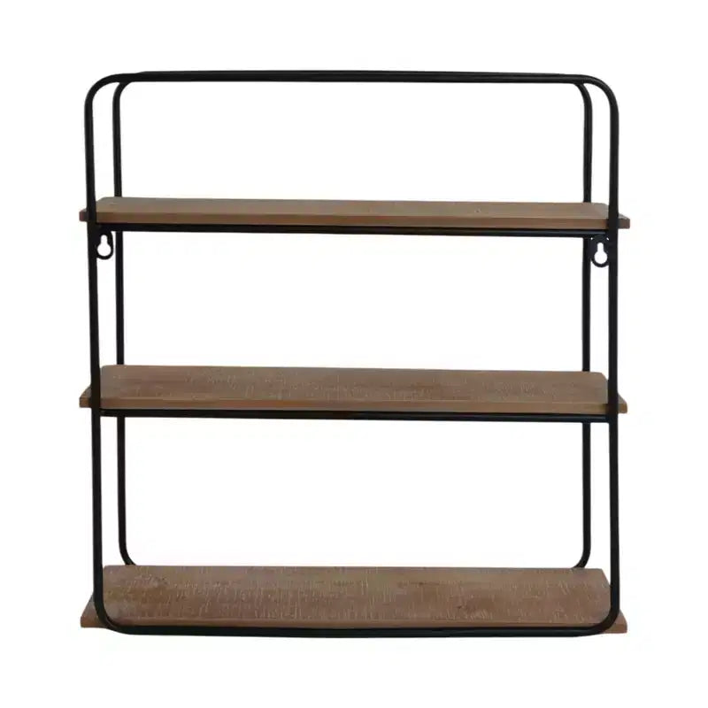 Sagebrook Home Mensole Fluttuanti da Parete in Metallo e Legno, Contenitore e Espositore, Organizzazione Decorativa per Mensole da Parete